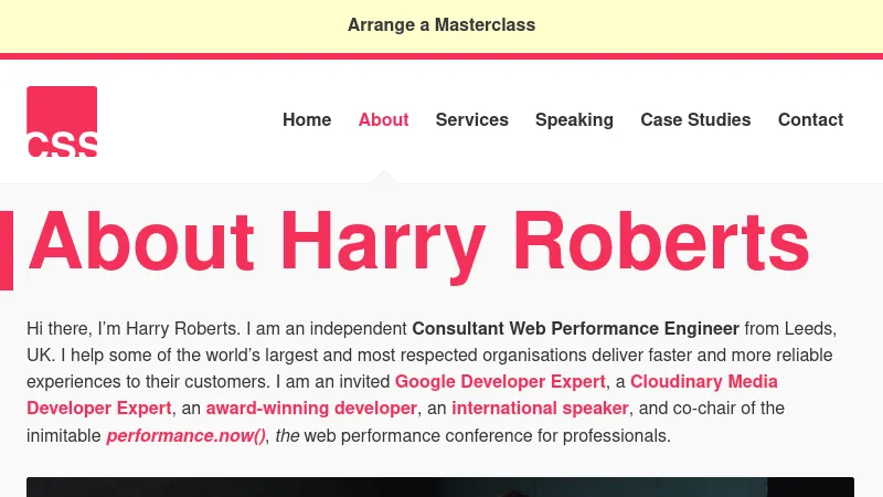 shot of post - 💭 About Me – Harry Roberts – Web Performance Consultant