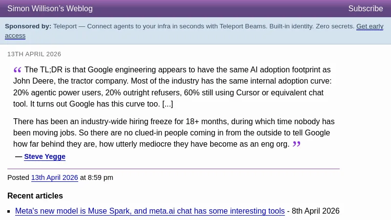 shot of post - 💭 A quote from Steve Yegge