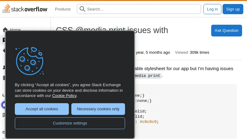 shot of post - 💭 CSS @media print issues with background-color; - Stack Overflow